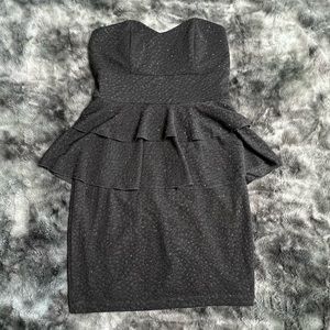 Black strapless dress